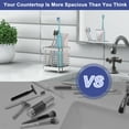 thumbnail image 3 of FiveBox Toothbrush Holders for Bathroom, Stainless Steel Electric Toothbrush Holder, Shower Tooth Brushing Toothpaste Organizer, Tooth Brush Counter Organization for Countertop, Shower, Sink, Silver, 3 of 7