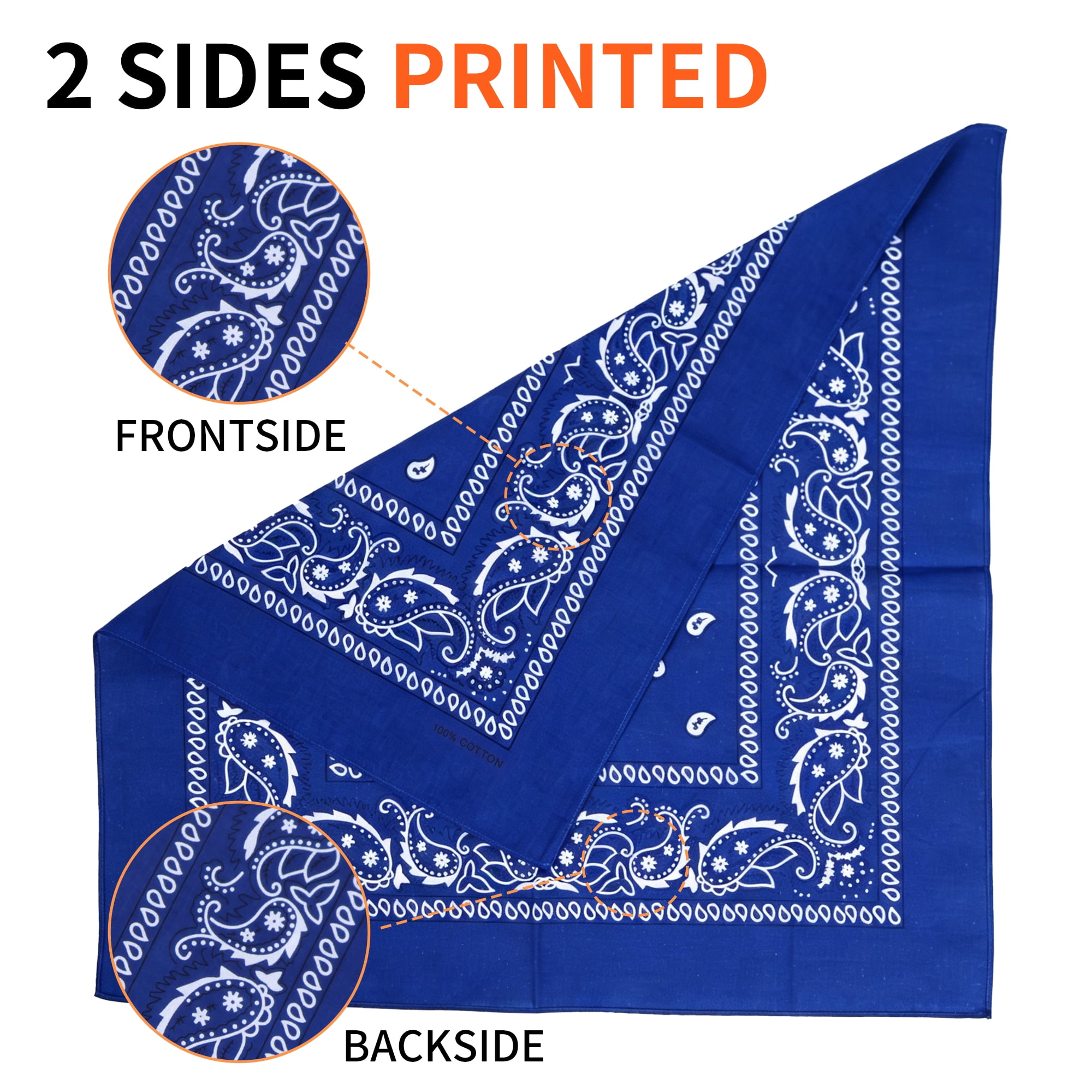Fanni Youpin Assorted Colors Paisley Cowboy Bandanas 12 Pack 22 inch Thick Cotton Kerchiefs for Men Women Mixed color