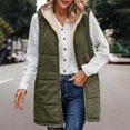 thumbnail image 6 of Womens hooded vest fleece Sleeveless Fleece Sherpa Jacket Reversible Zip Up Hoodie Pockets Warm Casual Loose Coat Fall Winter Clothing Outerwear, 6 of 6