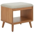 thumbnail image 2 of SAFAVIEH Solo Open Shelf Bench with Cushion, Cream/Natural, 2 of 8