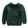thumbnail image 3 of Mepaouo Baby Toddler Boys Girls Pullover Sweater Kids Knit Button Closure Long Sleeve Sweatshirt Green 18-24 Months, 3 of 4