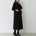 thumbnail image 2 of Ediodpoh Women V Neck Sleeveless Knitted Solid Long Sweater Dress with Pockets Sweater Dress for Women Comfortable Black L, 2 of 4