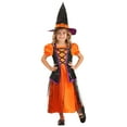 thumbnail image 1 of Girl's Orange Light-Up Witch Costume, 1 of 9