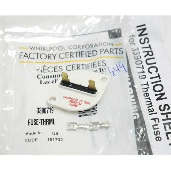 Genuine OEM Whirlpool FSP Dryer Thermal Fuse 3390719 WP3390719 fits AP3133489 PS344958