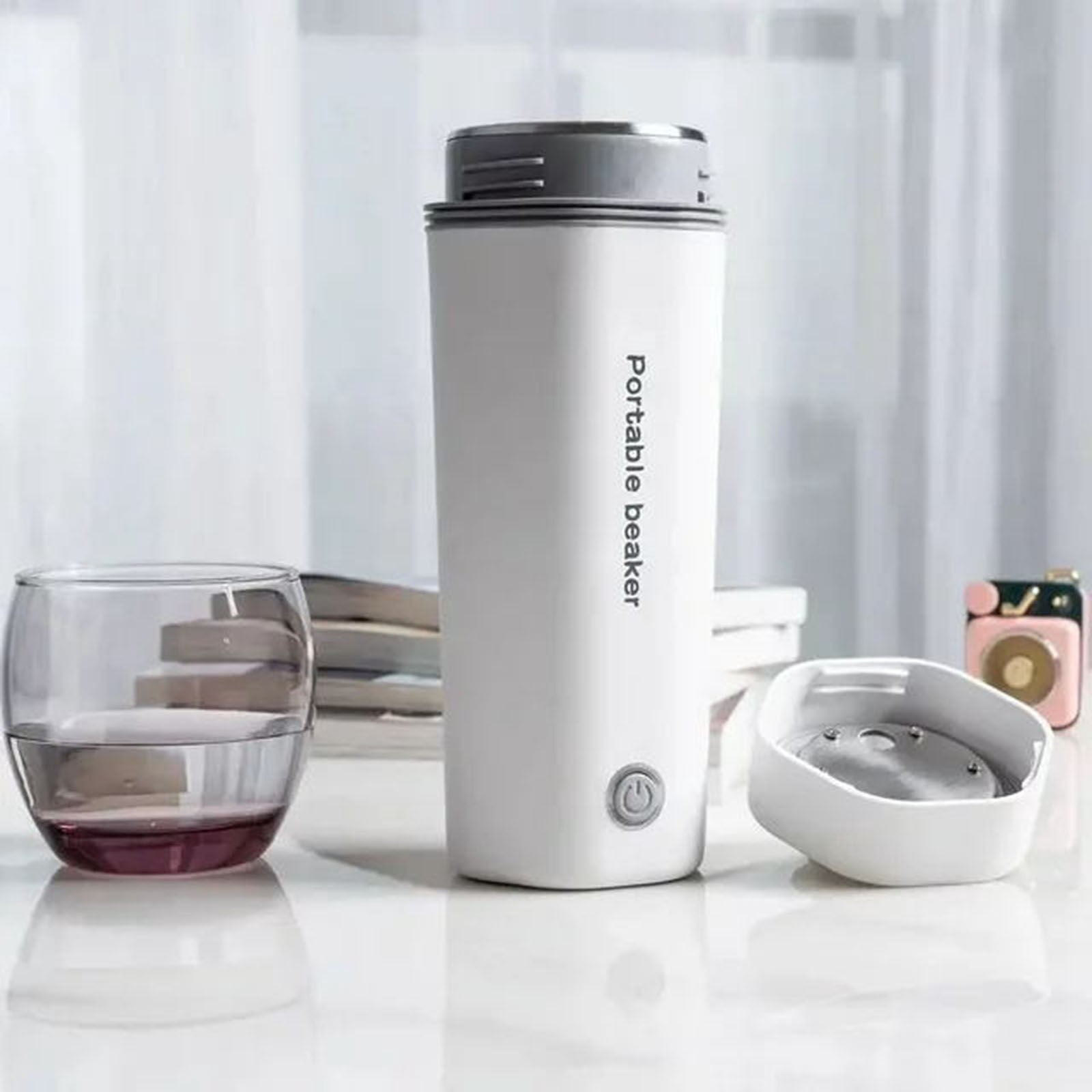 pdqouc 350ml/11.8oz Travel Small Stainless Steel Portable Electric Kettle for Boiling Water Travel Tea Kettle Automatic Shut Off Water Boiler One Cup Hot Water Maker