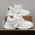 thumbnail image 2 of Men's/Women's White Chunky Platform Dad Sneakers, Deconstructed Style Fashion Athletic Shoes, Non-Slip Breathable Casual Walking Shoes for Daily Wear, 2 of 9