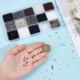 thumbnail image 3 of 1 Box 15 Styles 5700PCS Glass Bugle Seed Beads with Hole Ceylon Tube Long Round Black White Grey Colored Loose Spacer Bead, 3 of 7