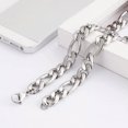 thumbnail image 2 of HOOUN Jewelry Set Figaro Chain Necklace Bracelet For Men Stainless Steel 7mm 28''+8.5', 2 of 4