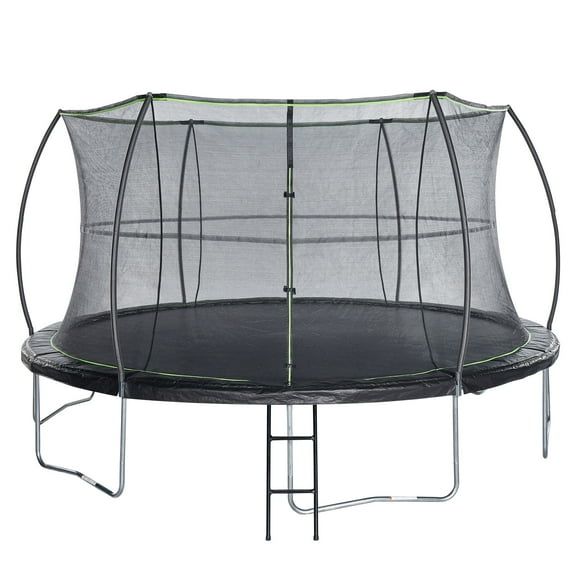 JumpKing 14ft Round Trampoline with Protective Enclosure and Powder-Coated Ladder