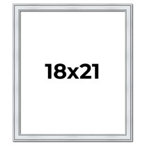 18x21 Frame Sterling Silver Solid Wood Picture Frame | 1.25 Inch Moulding Width | 0.75 Inch