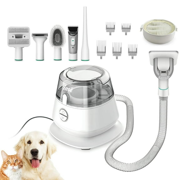 INSE Dog Grooming Vacuum Kit,17000Pa Strong 5-in-1 Pet Vacuum for Shedding Dog Cat,Grooming Hair,Quiet