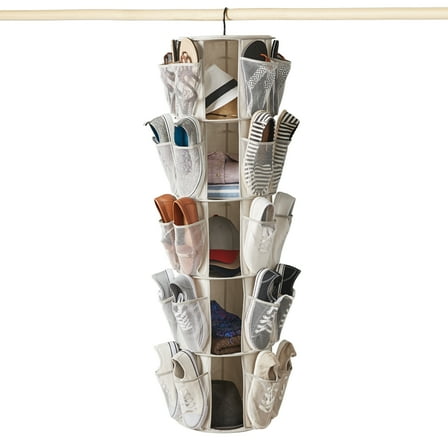 Mainstays 5-Tier/40-Pocket Canvas Carousel Organizer - Closet Storage-Hanging Storage