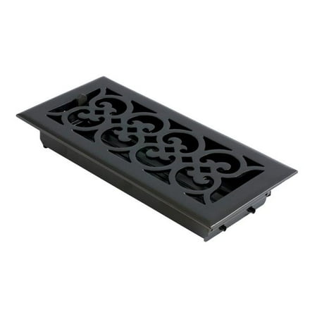 

Brass Accents A03-R4414-622 4 x 14 in. Scroll Register with Damper Weathered Black