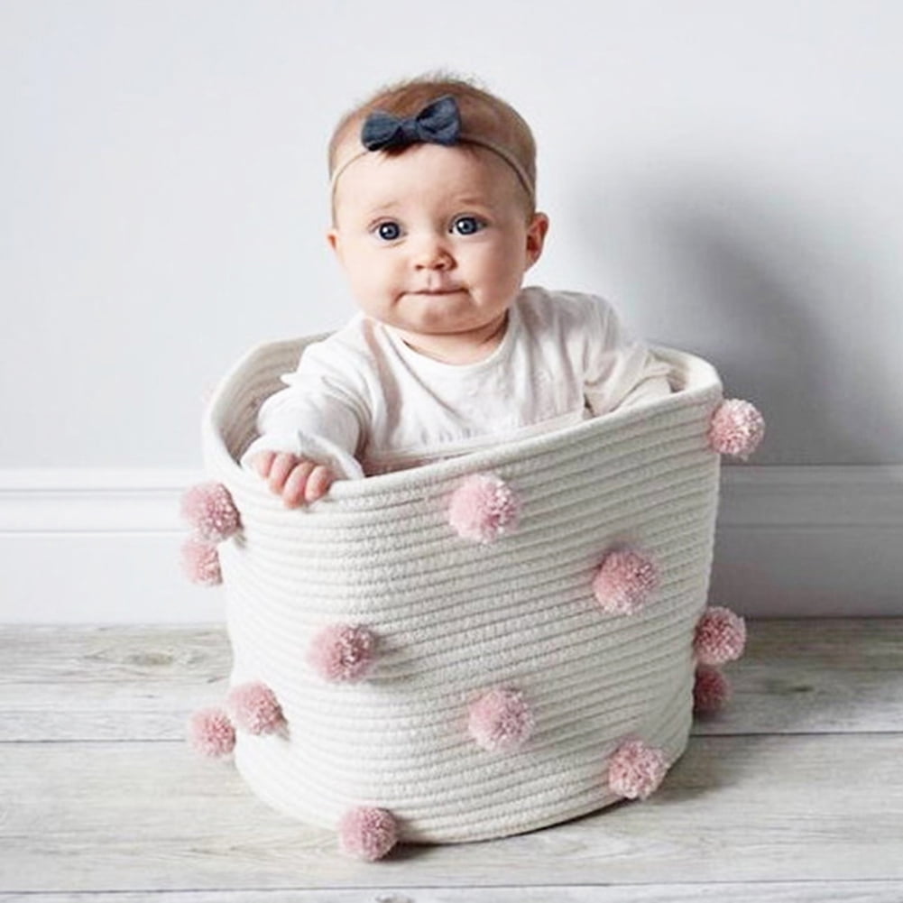 Windfall Cotton Rope Knitted Extra Large Decorative Woven Cotton Rope Basket Laundry Basket Blanket Basket Baby And Dog Toy Storage Baskets Bin Kid Laundry Hamper Towel Basket Walmart Com Walmart Com