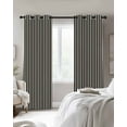 thumbnail image 4 of Black Striped Kitchen Curtains Modern Simple Farmhouse Beige Vintage Cafe Short Curtains for Bathroom Blackout Window Curtain Grommet Small Window Treatment Drapes for Bedroom Living Room 42"x45"x2, 4 of 9