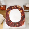 thumbnail image 4 of Manfei Colorful Fall Leaf Pattern Fitted Sheet Full,Thanksgiving Turkey Print Bed Set,3pcs,1 Fitted Sheet and 2 Pillowcases, 4 of 6