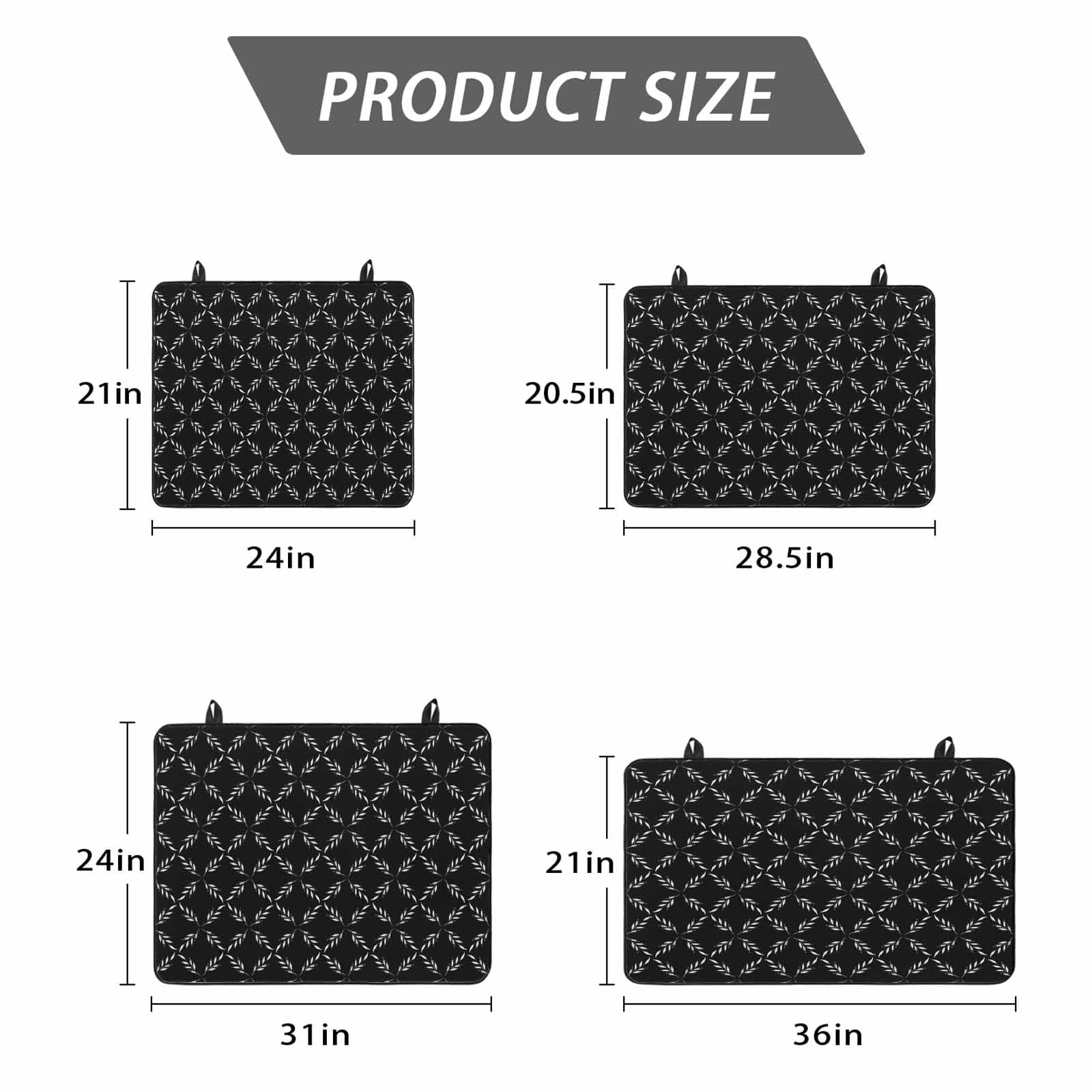 Black Morocco Stove Top Cover for Electric Stove, Heat-proof & Non Slip Glass Top Stove Cover Protector, Geometric Leaf Diamond Lattice Abstract Kitchen Flat Cooktop Rubber Mat 36x21 Inches