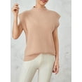 thumbnail image 5 of Caoirhny Women Knit Vest, Sleeveless Mock Neck Solid Color Loose Tank Top Fall Sweater for Casual Daily, 5 of 9