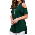 thumbnail image 2 of JustVH Women's Cold Shoulder Short Sleeve Casual Tunic Tops Loose Blouse Shirts, 2 of 3