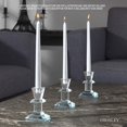 thumbnail image 3 of Hosley Set of 3, 4.25 inch High, Clear Crystal Glass Taper Candle Holders, 3 of 5