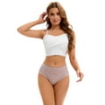 thumbnail image 4 of Unique Bargains Women's Breathable Panties Underwear Mid-Waisted Briefs XXL Khaki, 4 of 6