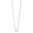 thumbnail image 2 of Sterling Silver Rhodium-plated 9-10mm White Rice Freshwater Cultured Pearl Necklace, 2 of 3