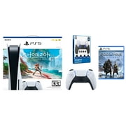 Sony Playstation 5 Disc Horizon Forbidden West with God of War Ragnarök Launch Edition, Extra Controller and FPS Grip Kit Bundle - Glacier White