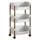 thumbnail image 1 of Carrito de almacenamiento de 3 niveles con ruedas, 4 ruedas y 2 ganchos, organizador móvil multifuncional para cocina, baño, sala de estar, dormitorio y oficina. Construcción duradera., 1 of 6