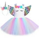 thumbnail image 4 of Vestido de tul con tutú de unicornio y princesa para niñas, con flores pastel, para fiesta de cumpleaños de niñas, disfraces de Halloween para niños, 4 of 5