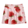 thumbnail image 2 of Girls' Skorts Elastic Waist Skorts with Inner Shorts Athletic Workout Shorts Skirts Strawberry and Pink Polka Large, 2 of 9