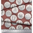 thumbnail image 3 of Soimoi Brown polyester Crepe Fabric Different City Monuments Architectural Fabric Prints By Yard 42 Inch Wide, 3 of 3