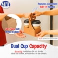 thumbnail image 3 of MT Products Disposable Brown Cup Drink Carrier with Handle - Pack of 15, 3 of 8