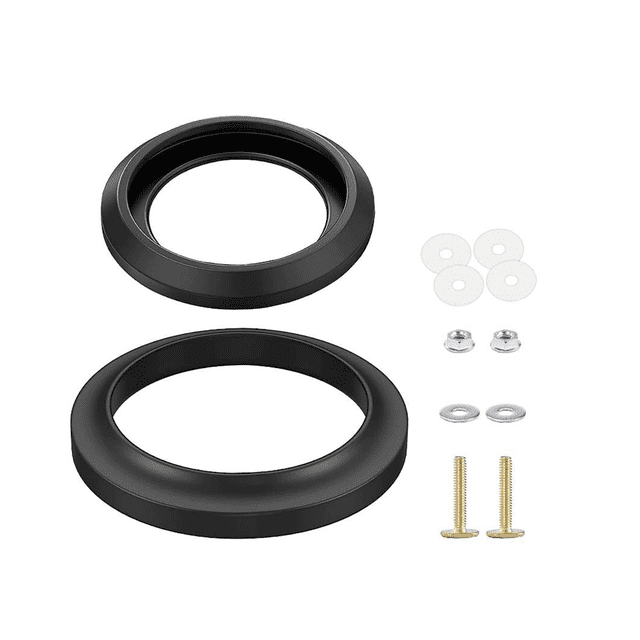 Kit de Joint de Toilette RV 34120 12524 Remplacement pour Pièces de Toilette RV Joint à Bille pour Toilettes, 2x Joint de Toilette RV 2x Petites Rondelles 4x Rondelle 2x Écrou 2x Vis, Noir