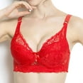 thumbnail image 1 of Ropa interior de encaje completo sexy de algodón fino copa grande sujetador ajustable de gran tamaño, 1 of 4