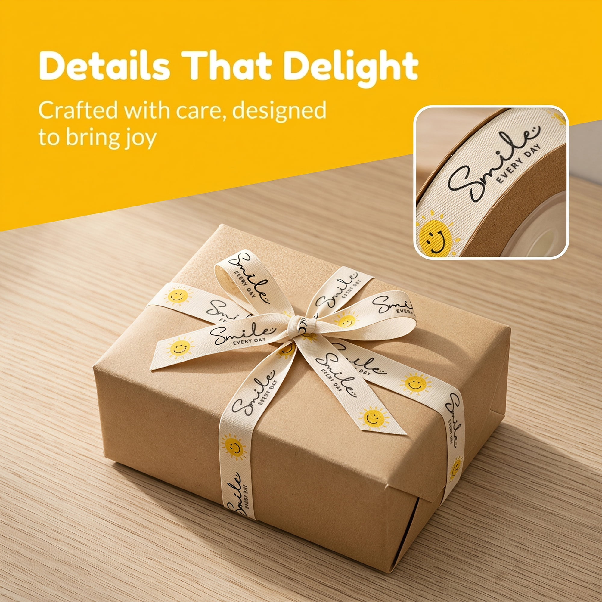 Unique Bargains Vibrant Fabric Cartoon Ribbon for Creative Gift Wrapping Projects Sun