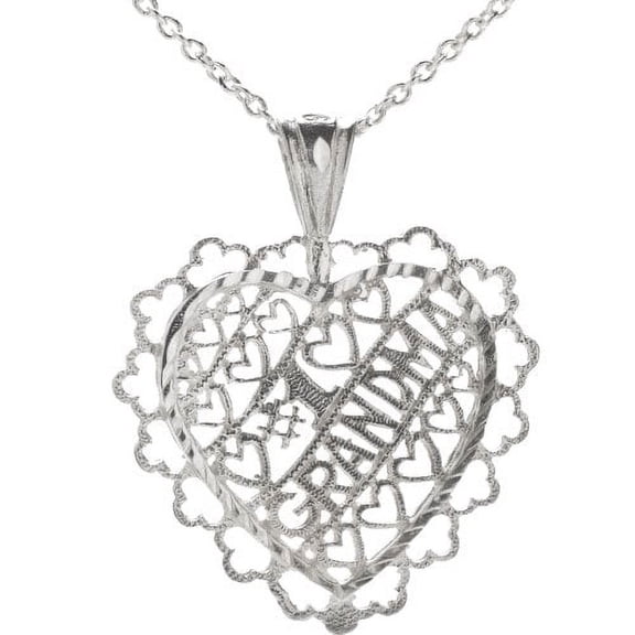 Sterling Silver #1 Grandma Pendant Necklace, 18"