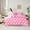 Pink, variant on Homewish Red White Geometric Circle Boy Girl Bedding Comforter Set 7pcs,Polka Dots Queen Bedding Sets Super Cozy,Vintage Aesthetic Queen Sheet Sets,Luxury Bedroom Decor,Reversible