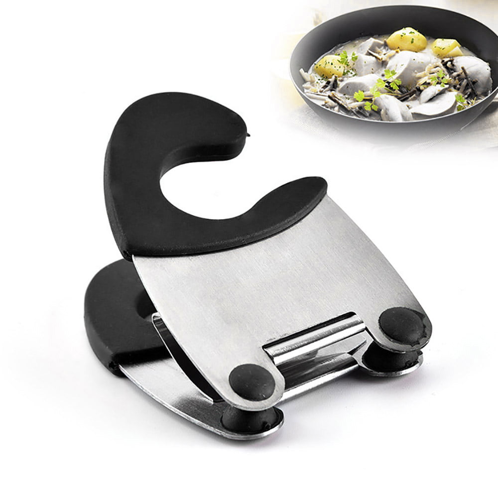 Stainless Steel Pot Pan Holder Spatula Clip Spoon Rest Pot Clip Kitchen Utensil