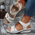 thumbnail image 5 of Orthopedic Sandals for Women Comfortable Low Wedges Breathable Footbed Arch Support Walking Shoes with Adjustable Strap White Size 9, 5 of 7