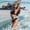 w93# Black639, variant on Wuxian Women 2 Piece Swimwear Solid Color Spaghetti Strap Deep V-Neck Lace Bandage Bikini Set Push-Up Padded Bra Low Waist Brief Bathing Suit Beachwear Swimsuit,Black,L