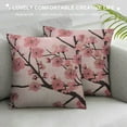 thumbnail image 3 of JEUXUS Spring Pillow Decorative Throw Pillow Cover, Pink Chinese Cherry Blossom Flower Branch Double Sided Square Pillow Cases Pillowcase Sofa Cushion, 3 of 5