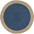 thumbnail image 2 of Indian Handmade Braided Inner Navy Blue Natural Jute Area Rug, Home Décor Rug, Floor Decor Carpet Size - 4' Round (120 cm x 120 cm), 2 of 5