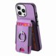 thumbnail image 2 of KAIYANG Funda para iPhone 16 Pro con textura al tacto, con tapa vertical, tarjetero y soporte para aro, color morado y multicolor, Kic, 2 of 5