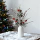 thumbnail image 1 of Plastic Christmas Flower Bouquet with Red Berries and Green Leaves for Holiday Party and Home Decor, 1 of 7