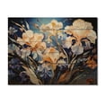 thumbnail image 3 of Designart "Iris Dance in Yellow Blue Irises" Floral Print on Natural Pine Wood, 3 of 5