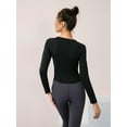 thumbnail image 4 of HOTWINTER Women's Crop Long Sleeves Yoga Tops Workout Tops Sports Shirts, 4 of 5
