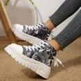 thumbnail image 4 of Chenyee Platform Casual Shoes for Women Fashion High Top Lace Up Sneakers Non Slip Canvas Walking Shoes, 4 of 7