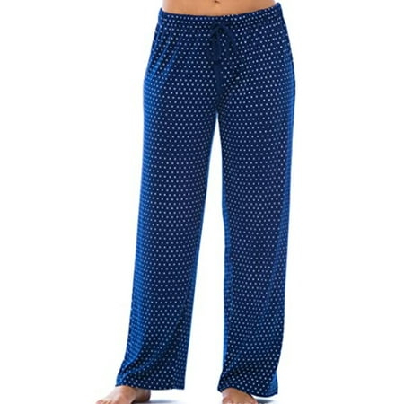 

Ovzne Women Casual Trousers With Pockets Elasticity Wave Point Drawstring Pajamas