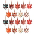 thumbnail image 2 of 18 Pcs Fall Ornaments for Tree, Wooden Maple Leaf Harvest Decor，Fall Christmas Tree Decorations, Autumn Party Thanksgiving Holiday Wall Decor,C, 2 of 7