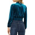 thumbnail image 3 of INSPIRE CHIC Women's Solid Cropped Zip Up Winter Jacket XS Ocean Blue, 3 of 5